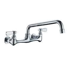 2-HANDLE WALL MOUNT KITCHEN FAUCET WITH SWIVEL SPOUT 8&quot; CENTER IN CHROME BWE