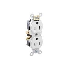 DUPLEX RECEPTACLE- 15 AMP,  COMMERCIAL GRADE , WHITE