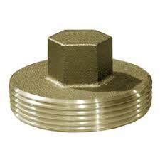 3-1/2" CLEANOUT PLUG ROUND BRASS HEAVY HEAD PATTERN RAISED