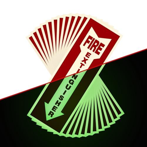 FIRE EXTINGUISHER SIGNS-STICKER, GLOW IN THE DARK, 4" X 12", UV &amp; WATERPROOF