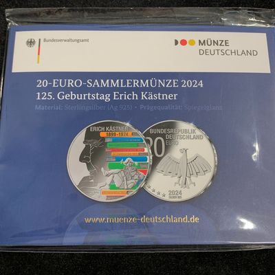 20 € Deutschland 125. Geburtstag Erich Kästner 2024 – Silber PP