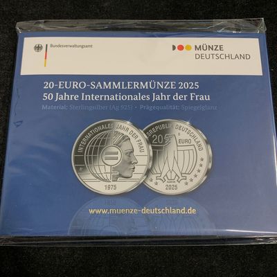 20 € Deutschland 50 Jahre Internationales Jahr der Frau 2025 – Silber PP