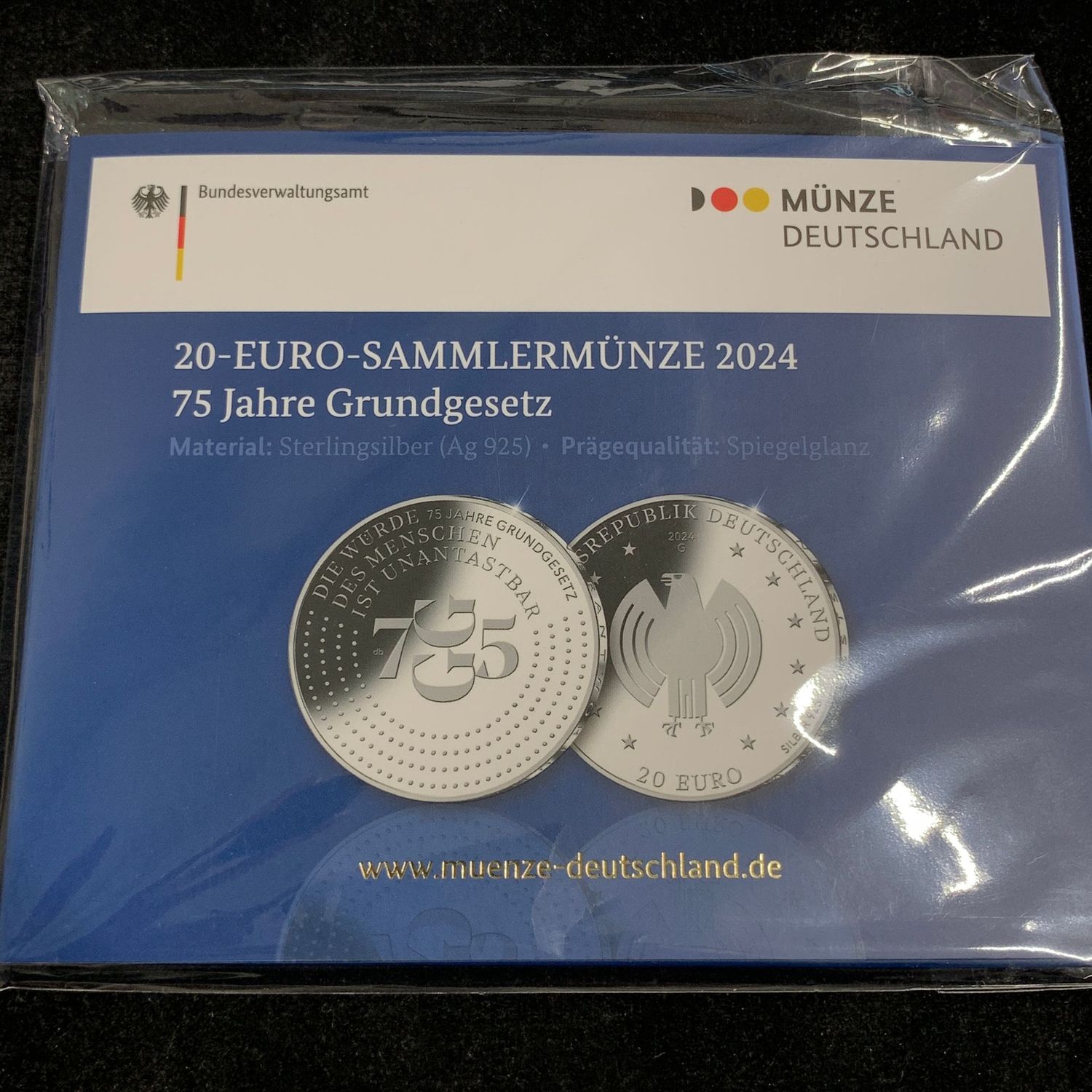 20 € Deutschland 75 Jahre Grundgesetz 2025 – Silber PP