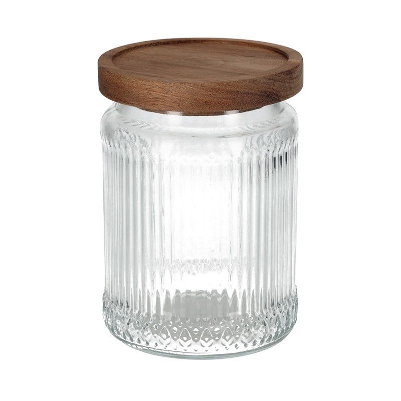 Voorraadpot Ribbel Acacia 21 cm
