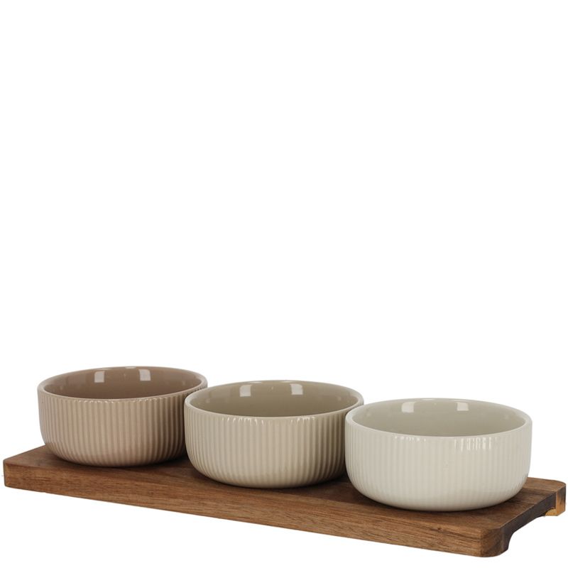 Serveerplank met Schaaltjes - Beige