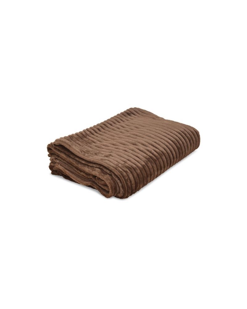 Plaid Fleece Rib Bruin 130x170 cm