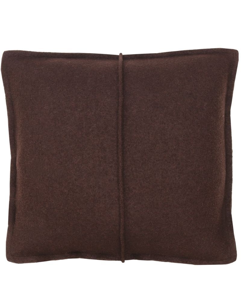 Kussen Boiled Wool Naad Dark Chocolate Vierkant