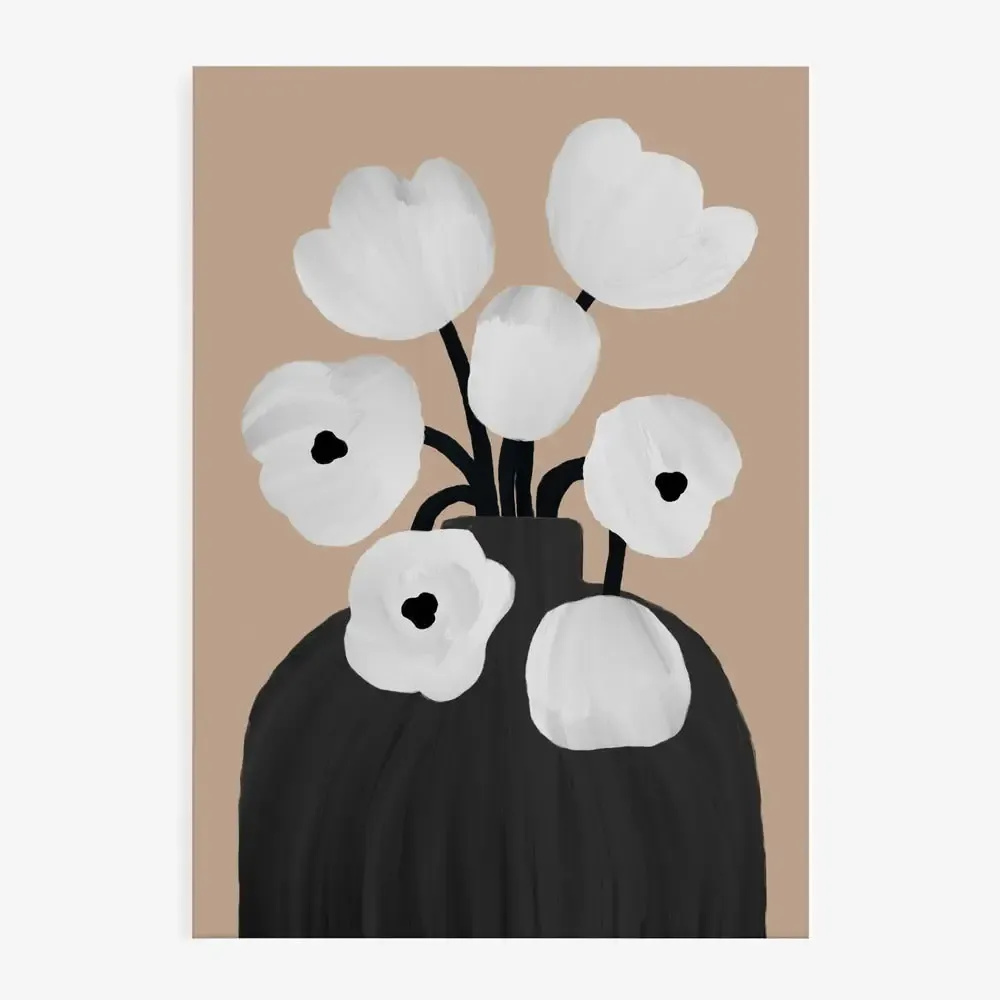 Artprint | Poster Zwarte Vaas met Klaprozen