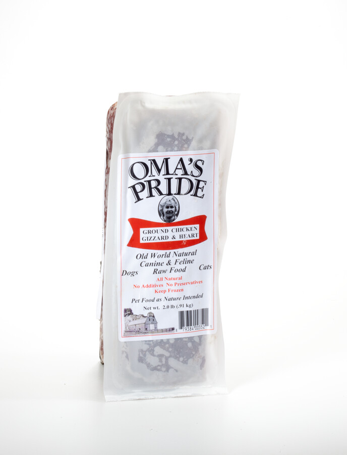 CHICKEN GIZZARDS &amp; HEARTS - Ground  1 lb bricks  Case of 10