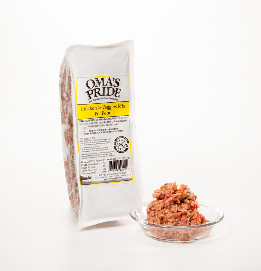 CHICKEN &amp; VEGGIE SIGNATURE MIX - 1lb Brick Case of 10