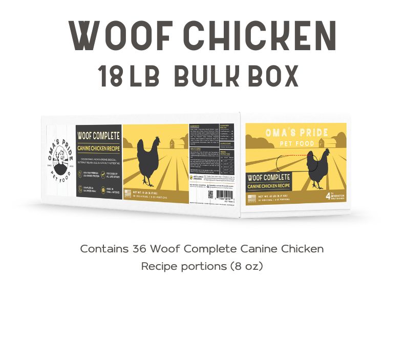 WOOF COMPLETE CANINE MEAL - 8oz bricks - 18 lb case