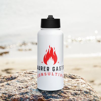 MGC Edelstahl Trinkflasche mit Strohhalm
