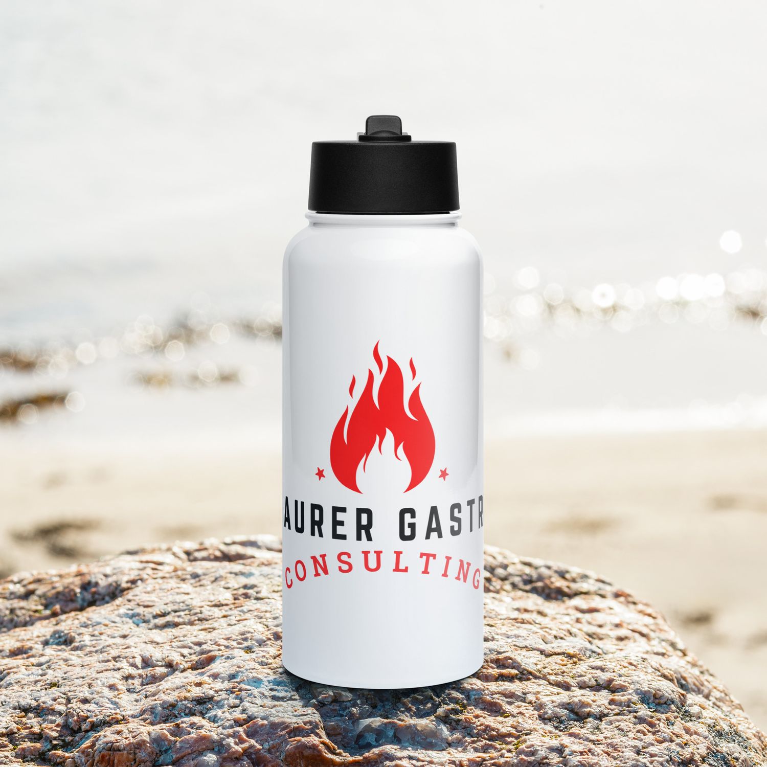MGC Edelstahl Trinkflasche mit Strohhalm