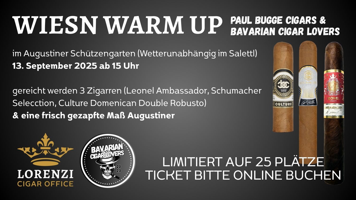Wiesn Warm Up mit Paul Bugge und den Bavarian Cigar Lovers
