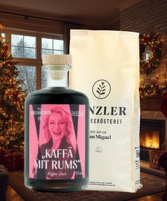 GeschnekSet: KAFFÄ MIT RUMS &amp; DINZLER Bio Kaffee San Miguel