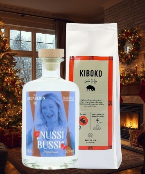 Genuss-Paket: LANTENHAMMER NUSSI BUSSI &amp; DINZLER Kaffee Kiboko