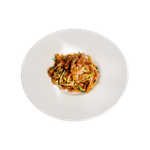 Fettuccine di riso saltate con manzo