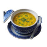 Zuppa con pollo e mais