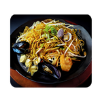 Spaghetti con pesce misto alla piastra