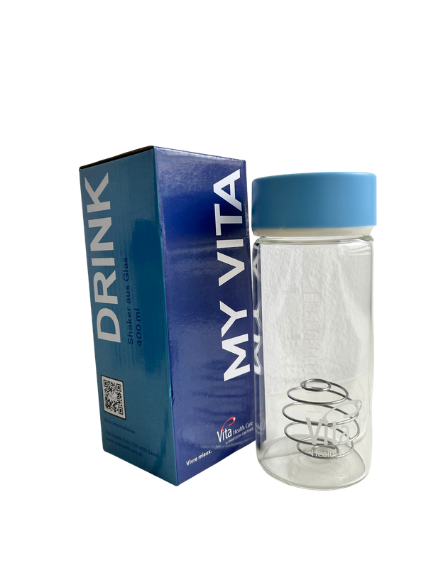 VITA Schüttelbecher aus Glas mit Blenderball 400 ml Inhalt, Stk. VITA Schüttelbecher aus Glas mit Blenderball 400 ml Inhalt, Stk.