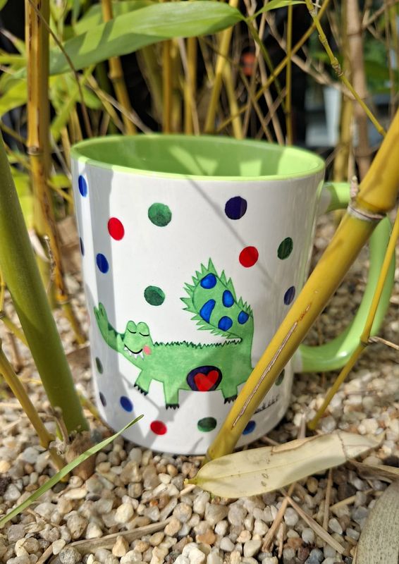 Becher Motiv Flummi Krokodil