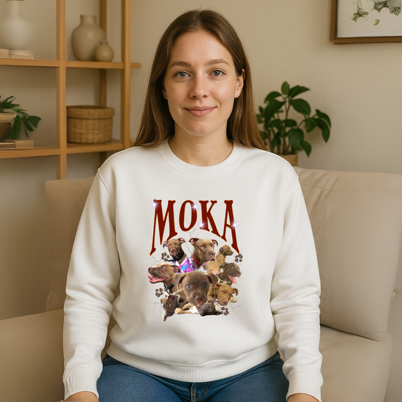 Sueter Mascota Vintage con Fotos (Personalizable)