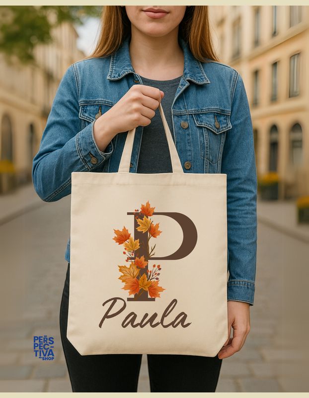 Tote Bag Otoño Inicial + Nombre