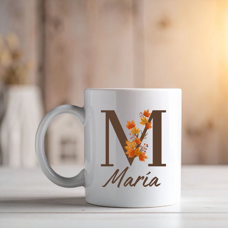 Taza otoño Inicial + Nombre
