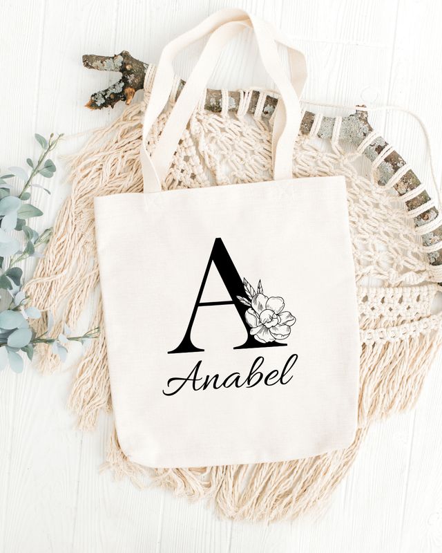 Tote Bag Inicial + Nombre