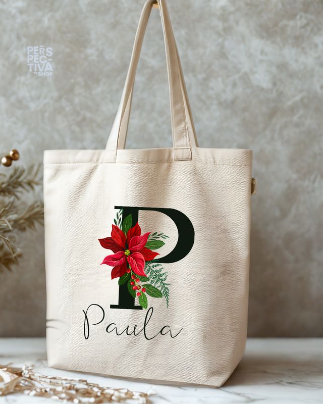 Tote Bag Navidad Inicial + Nombre