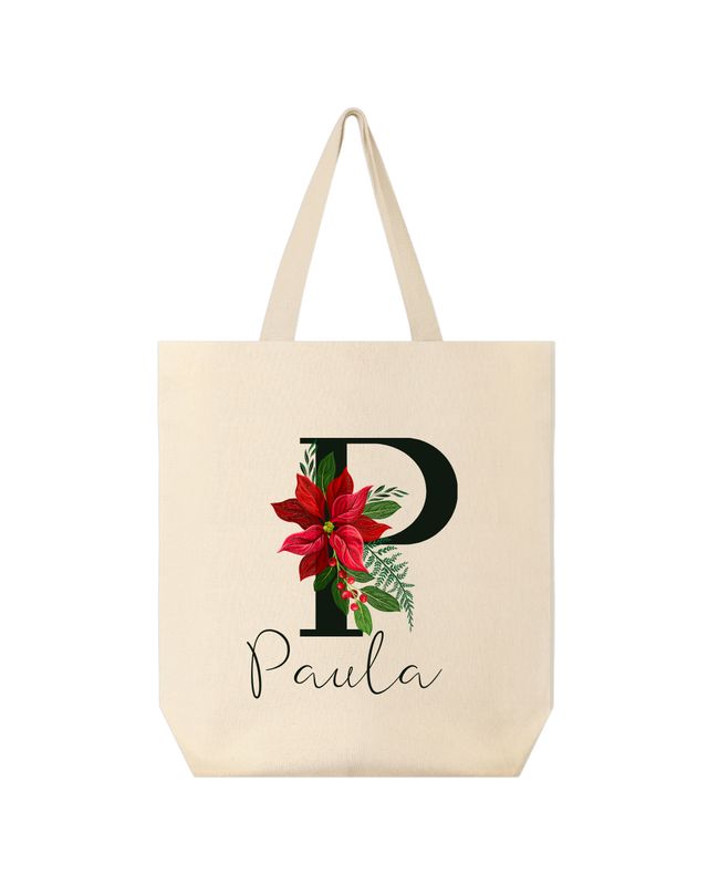 Tote Bag Navidad Inicial + Nombre