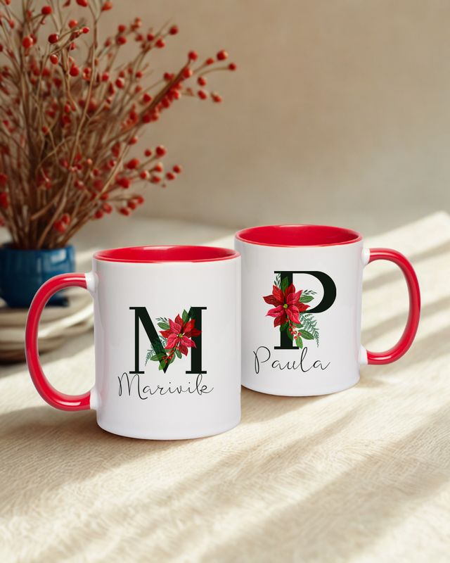 Taza Navidad Inicial + Nombre