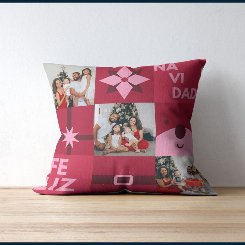 Cojín collage de fotos navidad