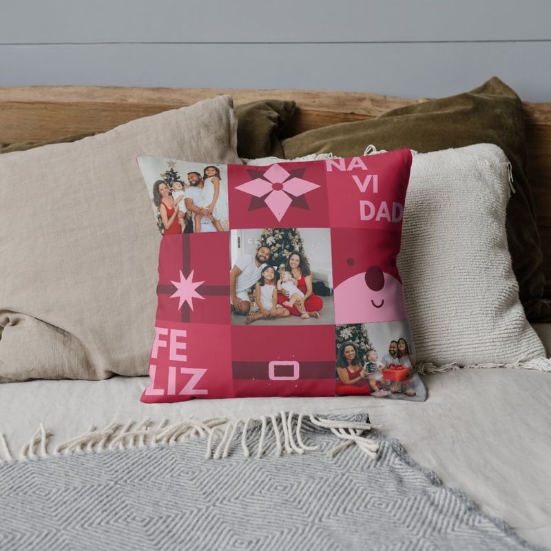 Cojín collage de fotos navidad