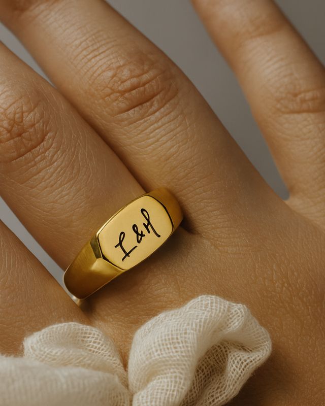 Anillo Rectangular  - Grabado