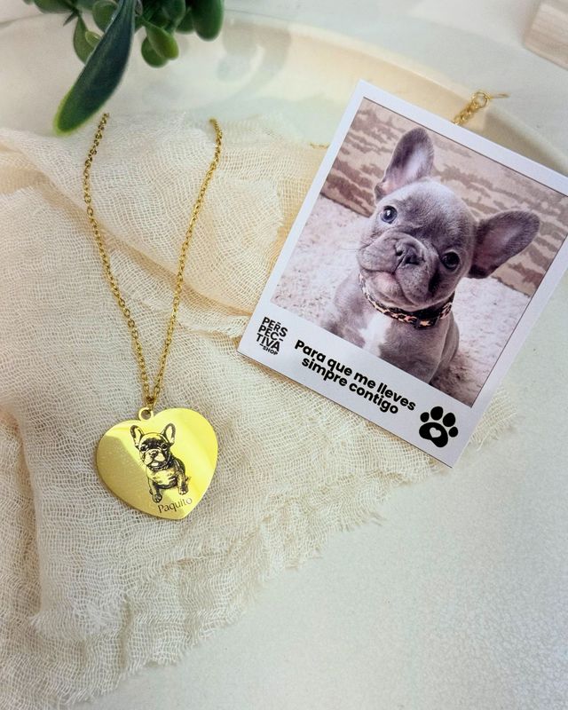 Collar Corazon - fotograbado