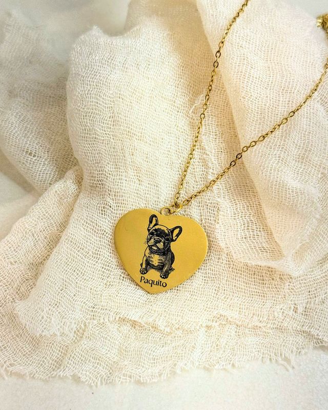 Collar Corazon - fotograbado