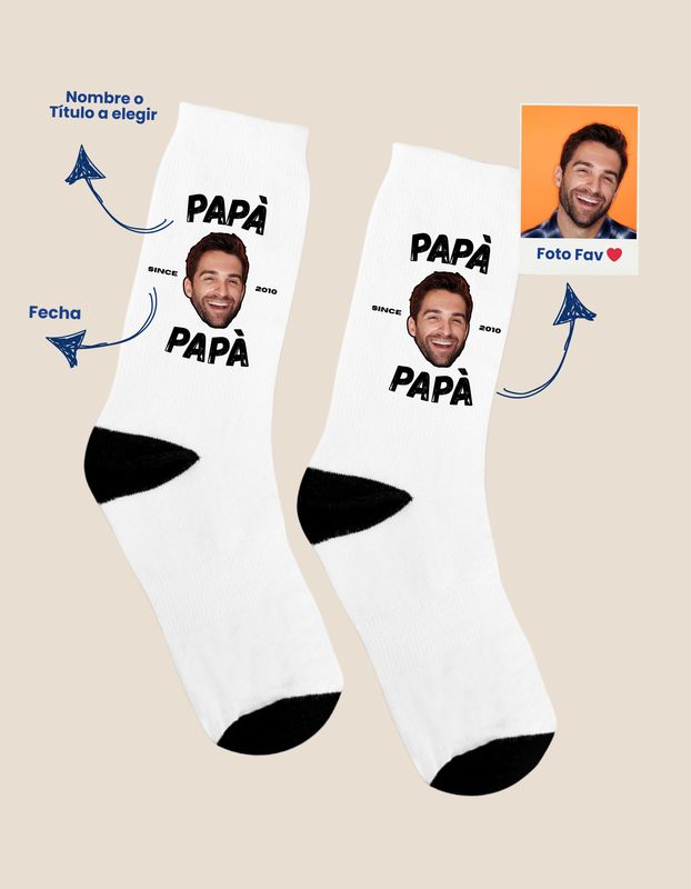 Calcetines Papa con foto y nombre