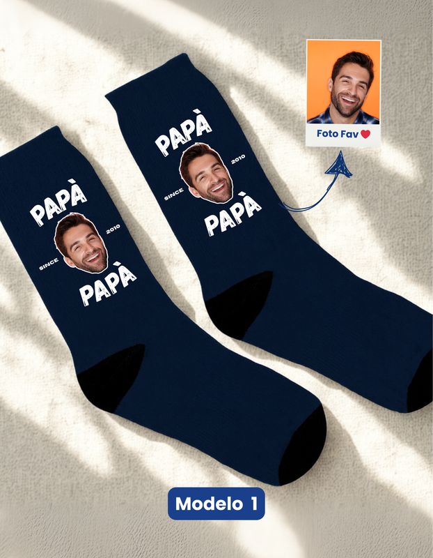 Calcetines Papa con foto y nombre