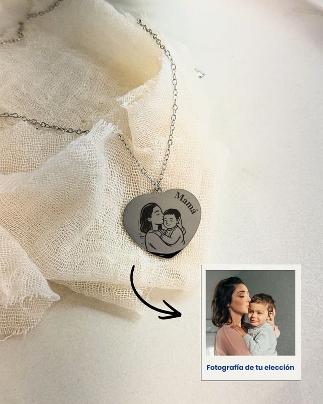 Collar Corazón - Silueta Mom