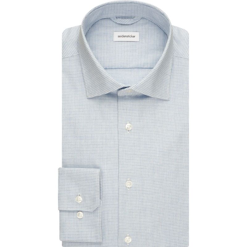 Overhemd Slim Fit - Blauw Flanel 01.645110