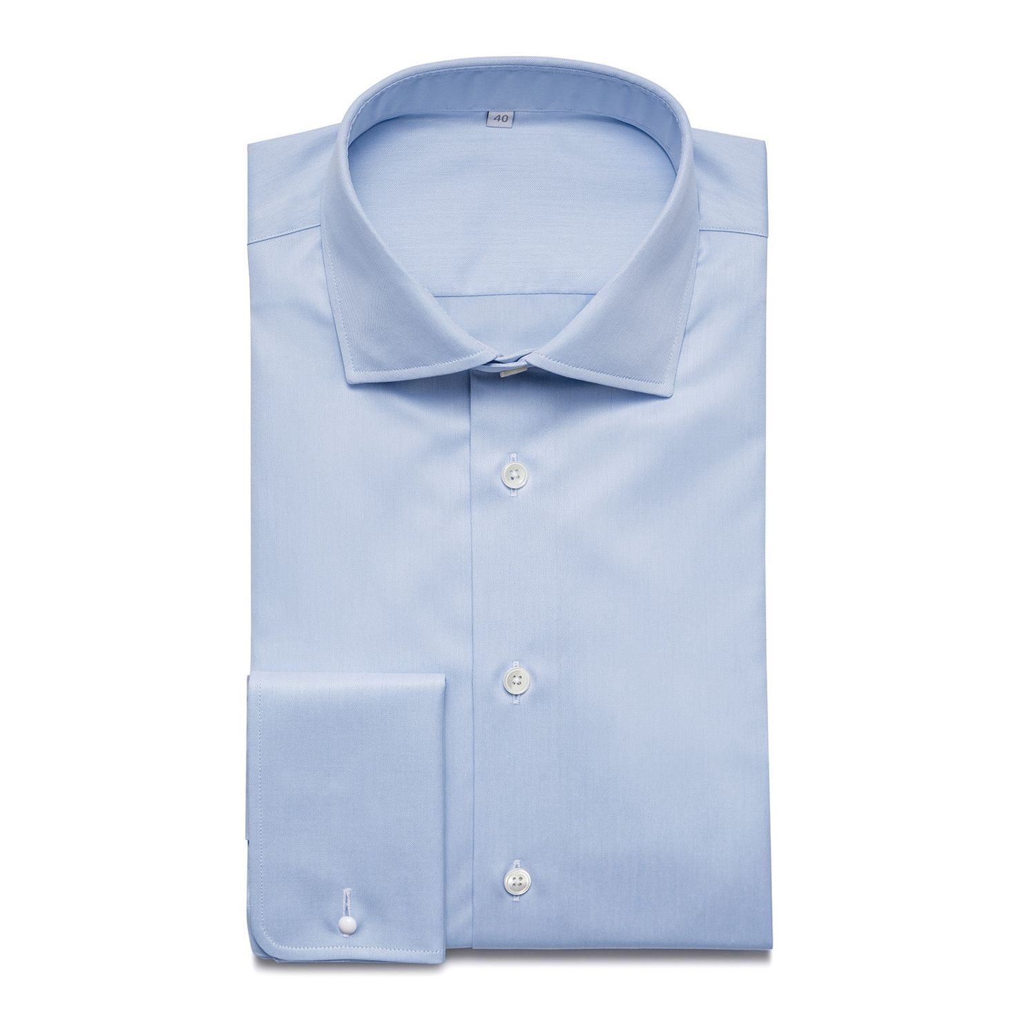 2-Ply Shirt Dubbel Manchet Blauw