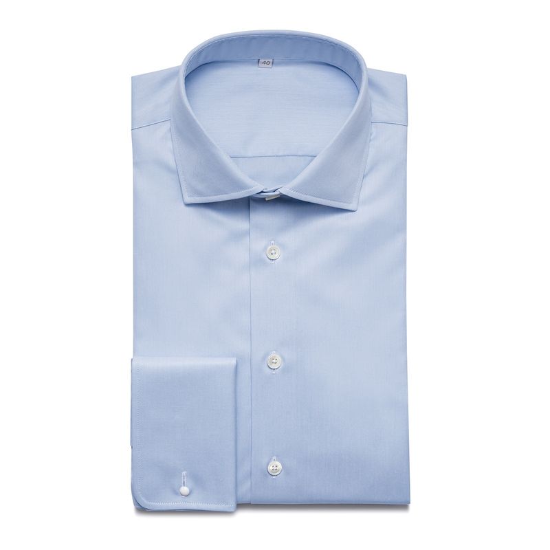 2-Ply Shirt Dubbel Manchet Blauw