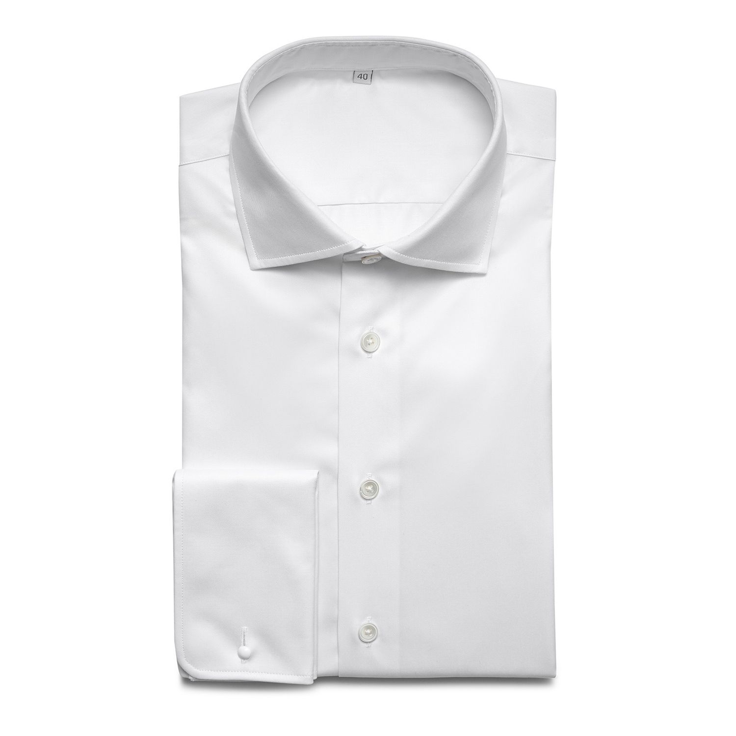 2-Ply Shirt Dubbel Manchet Wit