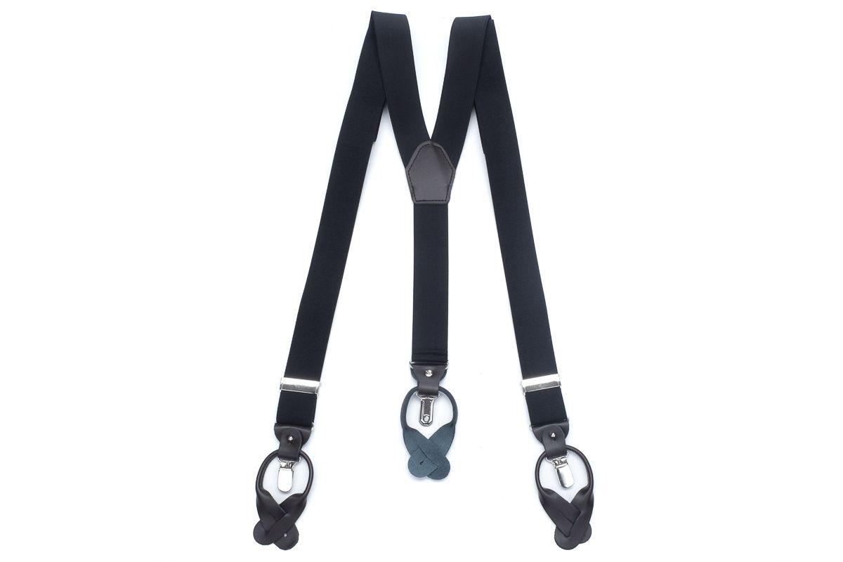 Bretels met Lederen Straps, Colour: Zwart