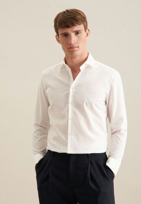 Slim Fit Non-Iron Poplin Overhemd - Ecru 01.675198-21