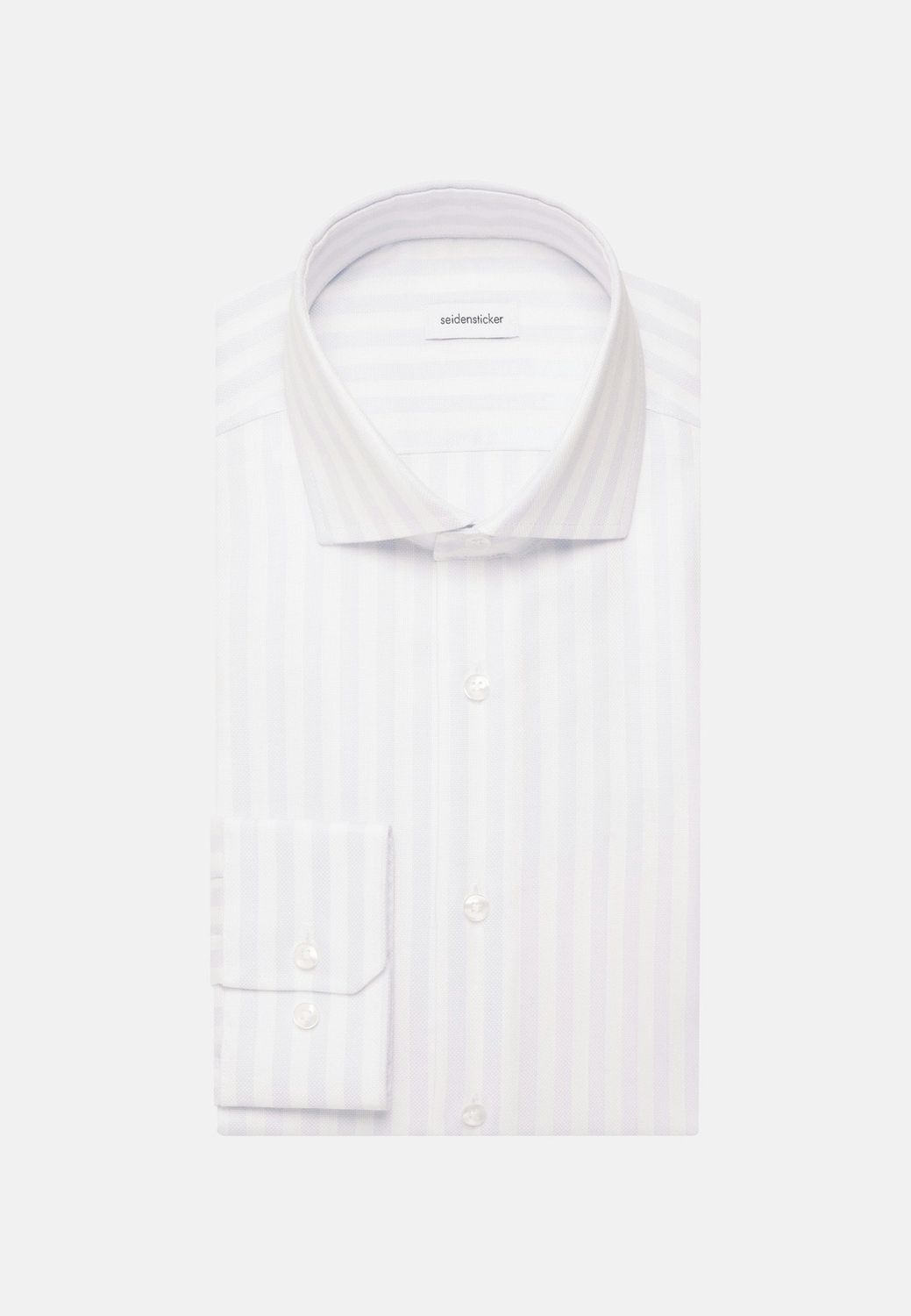 Regular Fit Business Overhemd Gestreept - Wit Blauw 01.146087-10