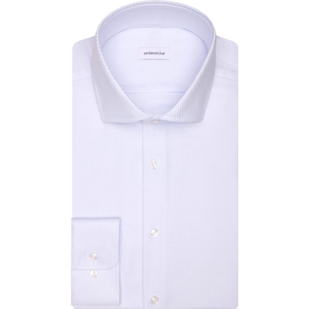 Slim Fit Non-Iron Structure Overhemd - Blauw  01.646097-10