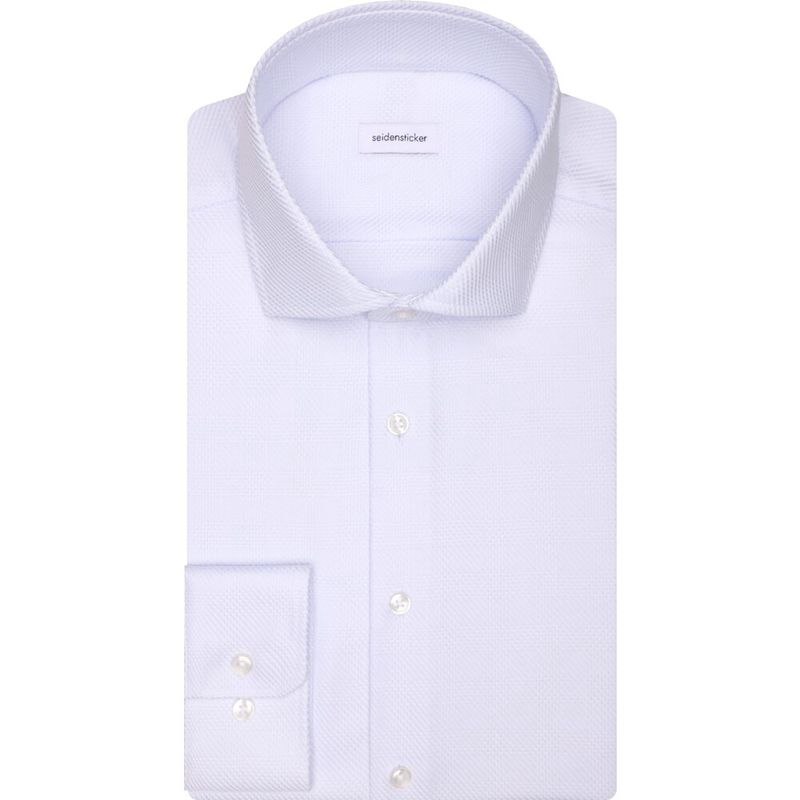 Slim Fit Non-Iron Structure Overhemd - Blauw  01.646097-10