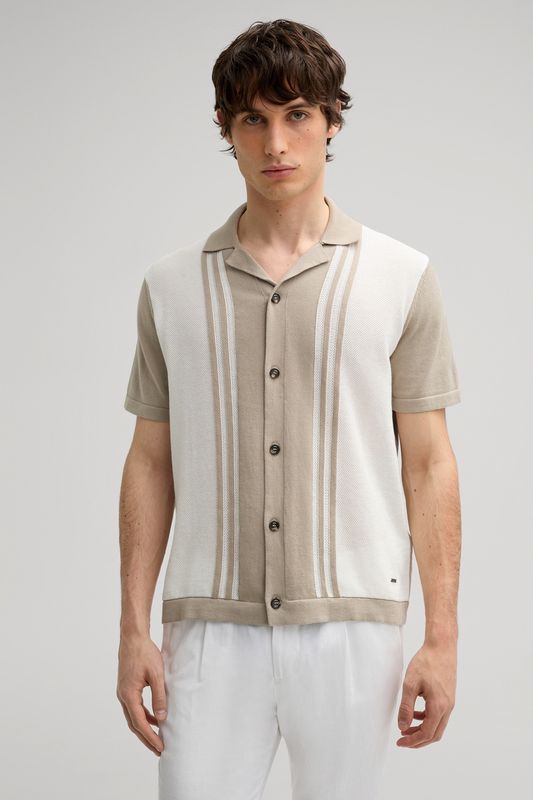 Short Sleeve Shirt Kamor - Beige Wit 10019168/270